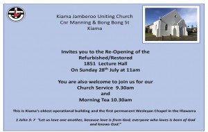 Re-opening of 1851 Lecture Hall @ Kiama Uniting Church